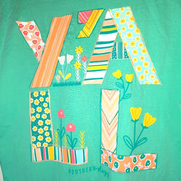 Southernology t-shirt sz. LG "Y'ALL" teal - Picture 5 of 5